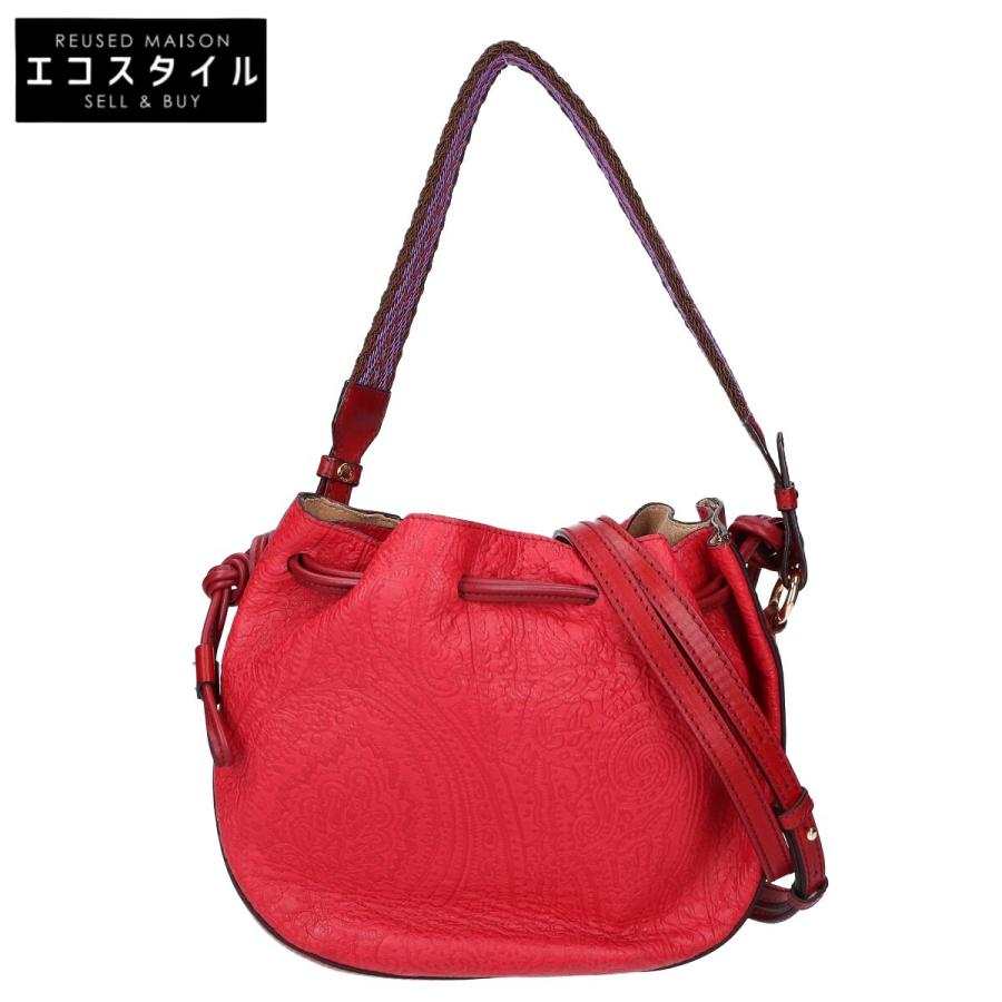 ETRO エトロ ショルダーバッグ レッド レディース ETRO（エトロ） ペイズリー エンボスレザー ショルダーバッグ レッド