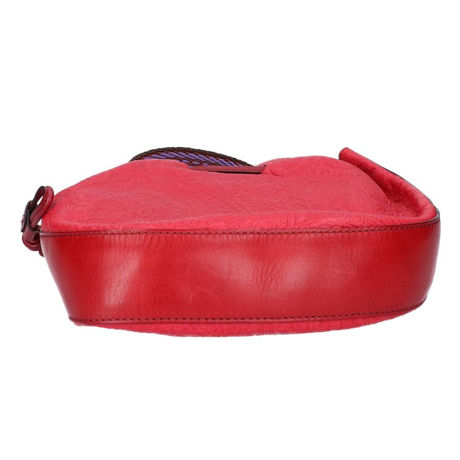 ETRO（エトロ） ペイズリー エンボスレザー ショルダーバッグ レッド