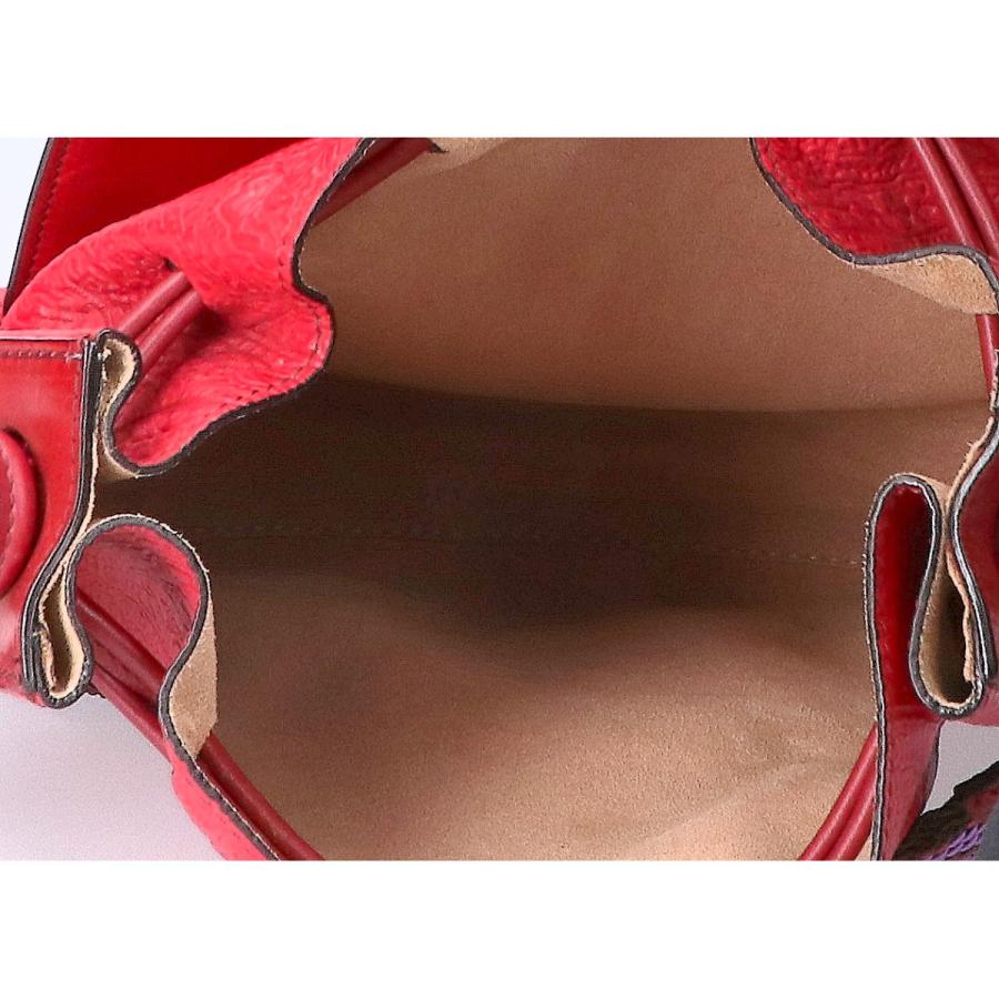 ETRO（エトロ） ペイズリー エンボスレザー ショルダーバッグ レッド