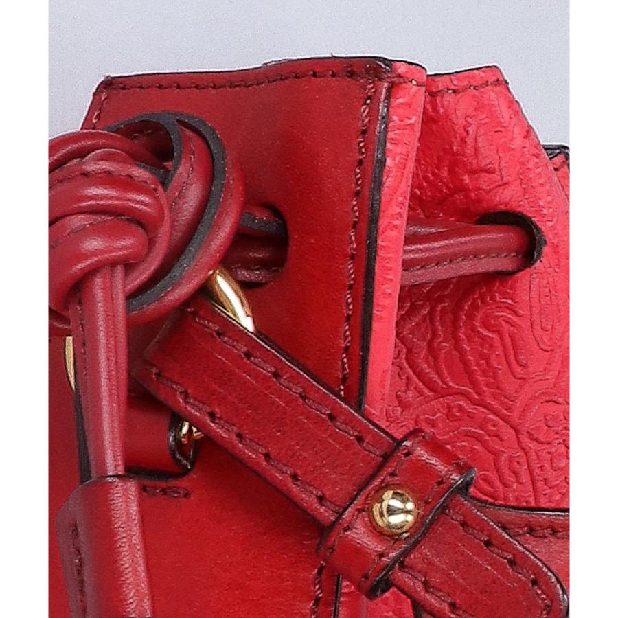 ETRO（エトロ） ペイズリー エンボスレザー ショルダーバッグ レッド