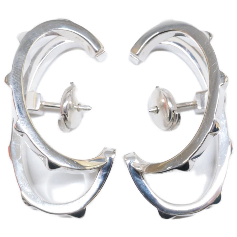 HERMES Hロゴ シルバーピアス 新品同様 HERMES エルメス 925 クルー ドゥ H ピアス L シルバー