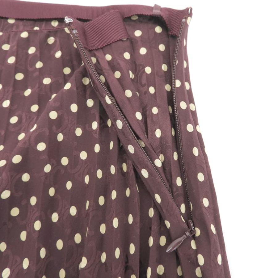 CELINE（セリーヌ） 美品 シルク ドット×マカダム プリーツスカート
