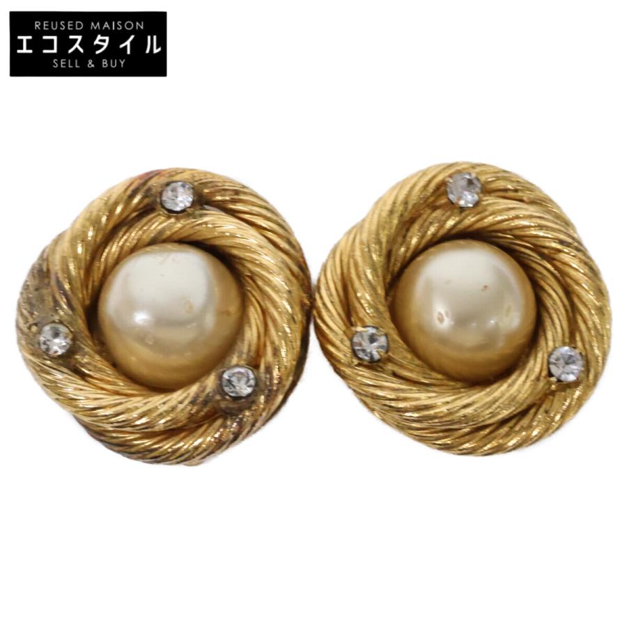ラ*ン様 お早めの入札がお得✨【美品】CHANEL パール ゴールド イヤリング CHANEL（シャネル） ラインストーン イミテーションパール デザイン