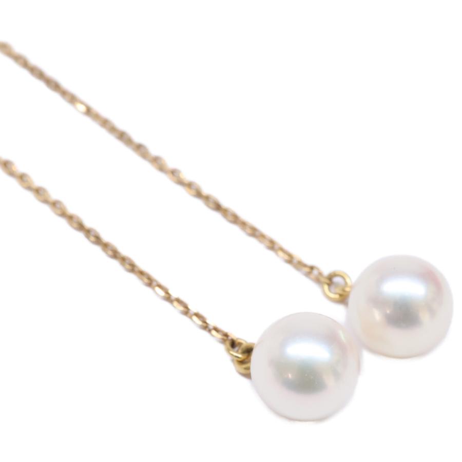 美品 TASAKI タサキ 750刻印 パール アメリカン ピアス イエロー