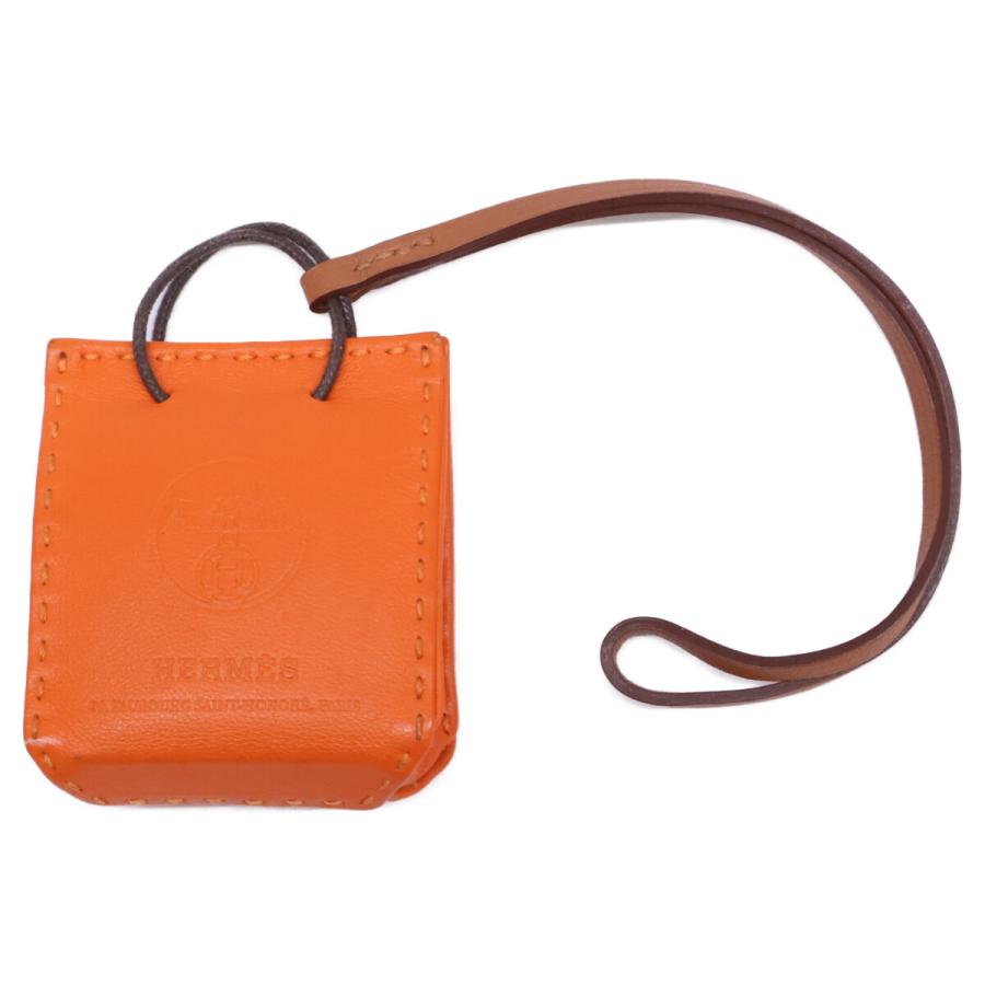 美品 HERMES エルメス サック・オランジュ バッグ チャーム オレンジ