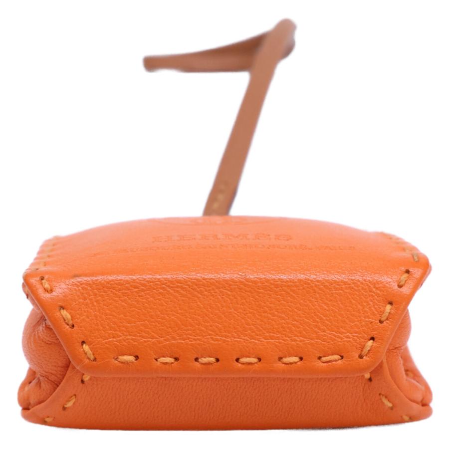 美品 HERMES エルメス サック・オランジュ バッグ チャーム オレンジ