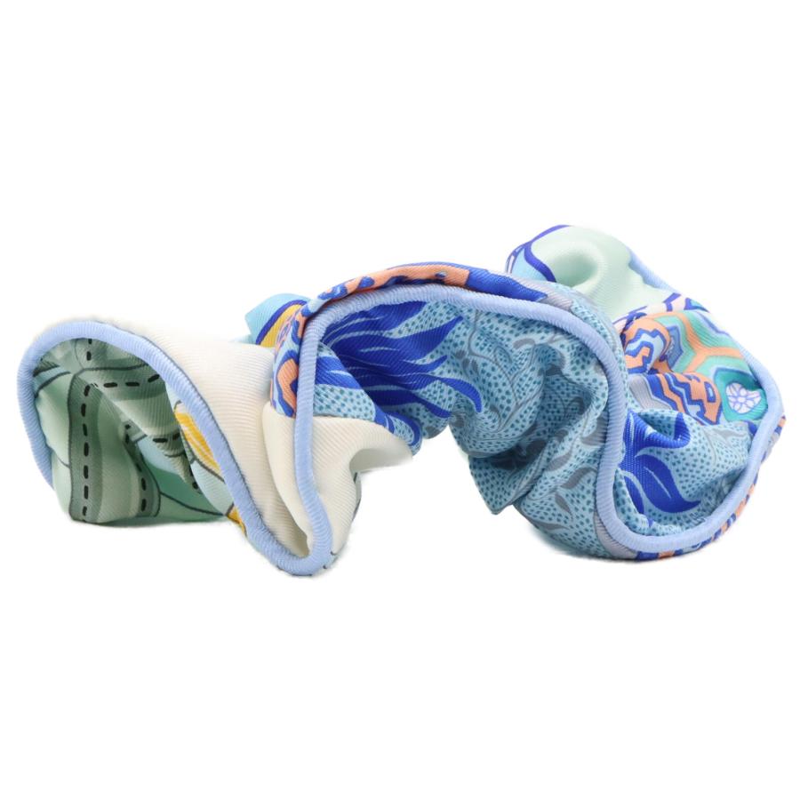 美品 HERMES エルメス クラウディア シルク シュシュ ヘアアクセサリー