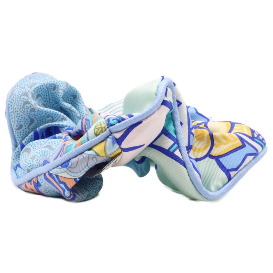 美品 HERMES エルメス クラウディア シルク シュシュ ヘアアクセサリー