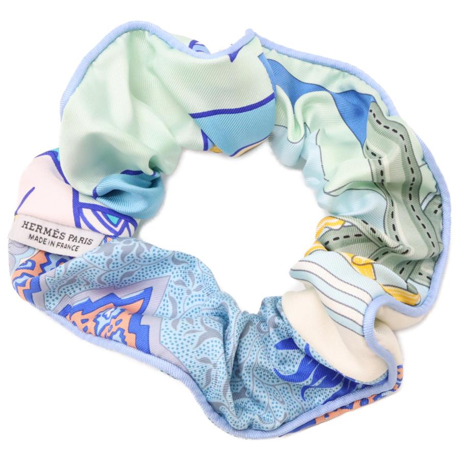 美品 HERMES エルメス クラウディア シルク シュシュ ヘアアクセサリー