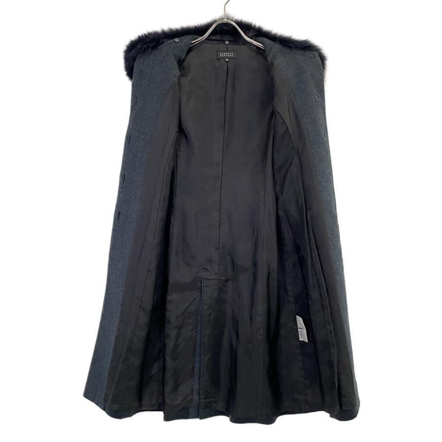 BARNEYS NEWYORK バーニーズニューヨーク BJ-404A グレー フォックスファー カシミヤ100 コート グレー 36 コート カシミヤ レディース 中古_3