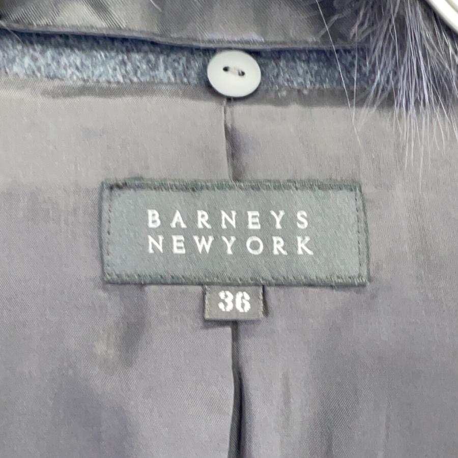 BARNEYS NEWYORK バーニーズニューヨーク BJ-404A グレー フォックスファー カシミヤ100 コート グレー 36 コート カシミヤ レディース 中古_4