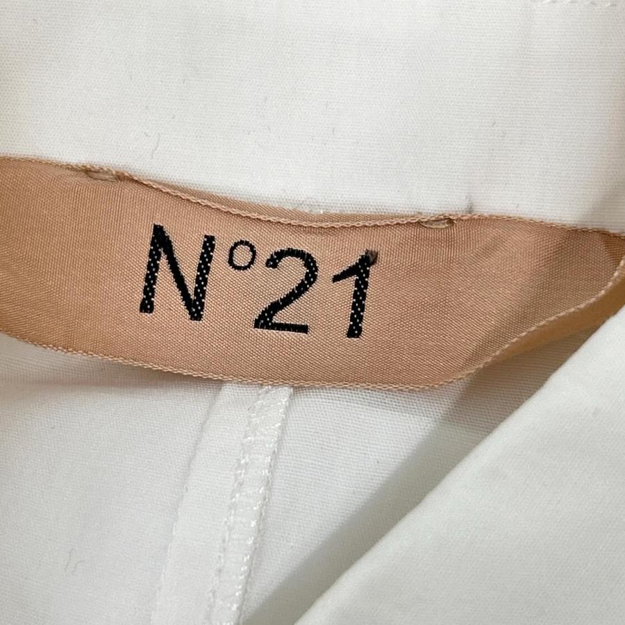N゜21 ヌメロ ヴェントゥーノ 24A-H031-0157 ホワイト キャップ シャツドレス ホワイト 36 ワンピース コットン レディース 中古の画像