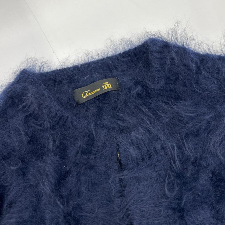 専用★超美品★ドゥロワー drawer ケープ調カーディガン　ネイビー DRAWER（ドゥロワー） 24AW カシミヤファー FALL1 クルーネックニット