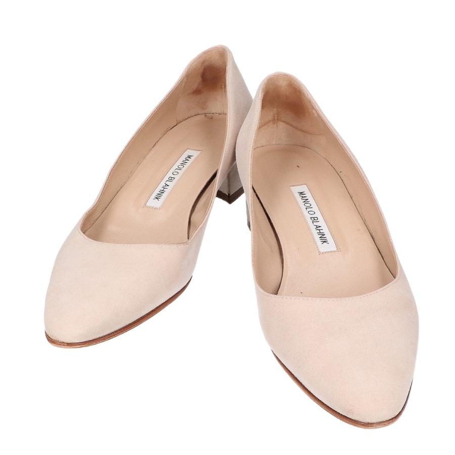 MANOLO BLAHNIK（マノロブラニク） LISTONY スエード チャンキーヒール 