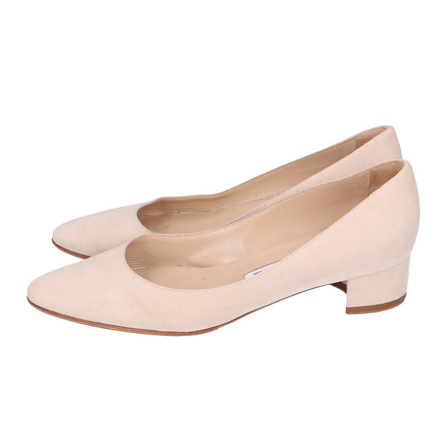 MANOLO BLAHNIK（マノロブラニク） LISTONY スエード チャンキーヒール 