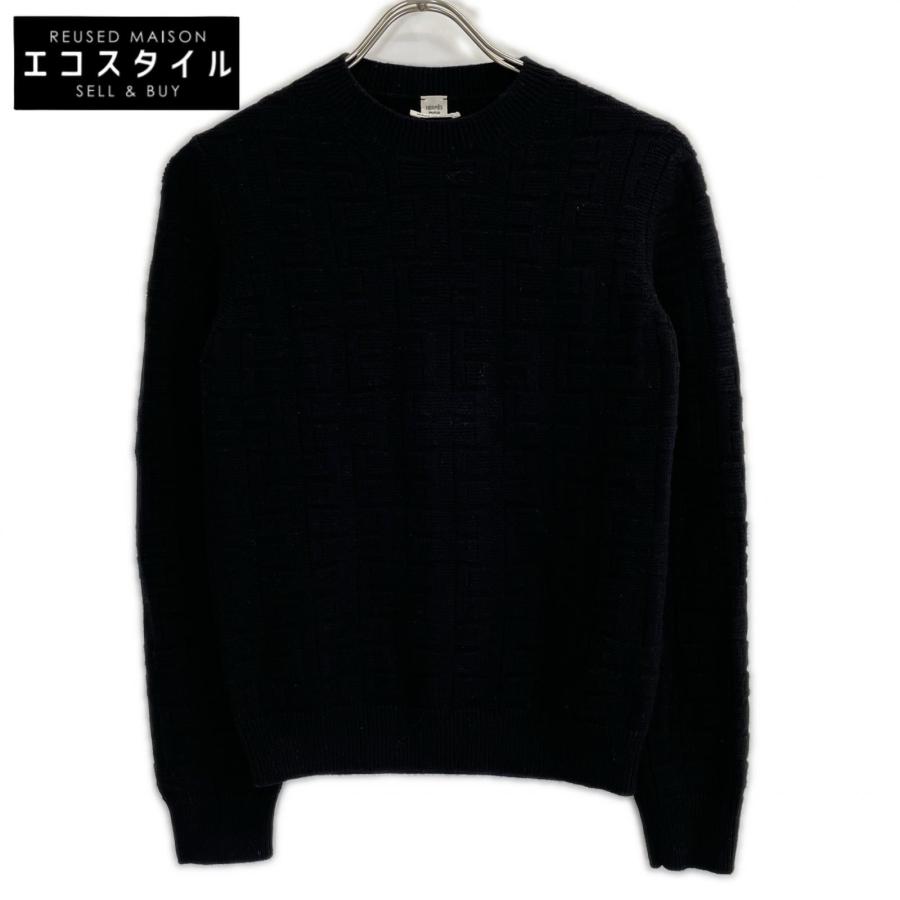 エルメス HERMES LOUNGEWEAR VOYAGE ラウンジウェアヴォヤージュ ニット 衣料品 トップス ウール レディース ブラック系 2H2630DA 【中古】 HERMES - エルメス HERMES ラウンジウェアヴォヤージュ LOUNGEWEAR