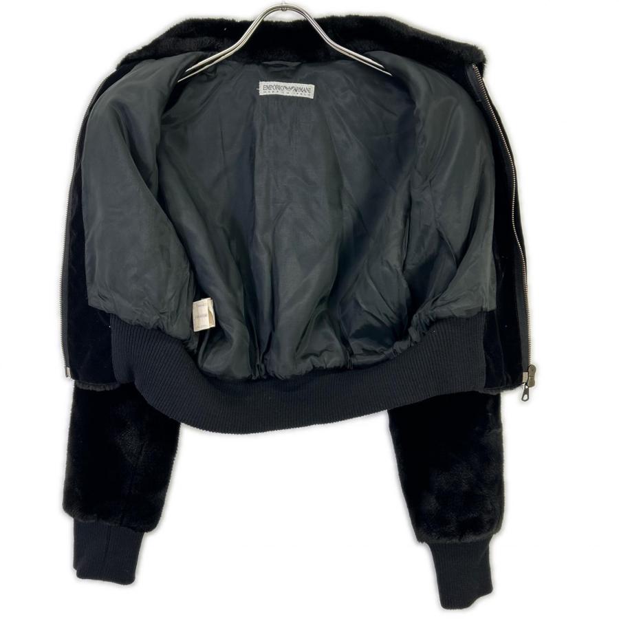 EMPORIO ARMANI エンポリオアルマーニ ブラック フェイクファー ZIP