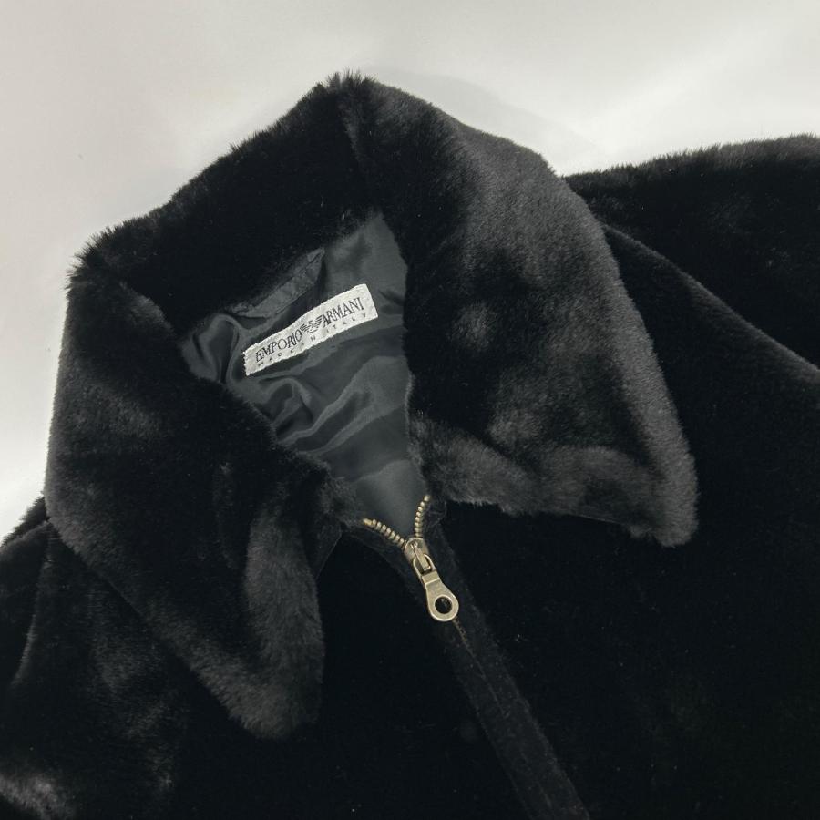 EMPORIO ARMANI エンポリオアルマーニ ブラック フェイクファー ZIP