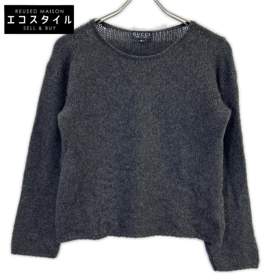 GUCCI（グッチ） 256-1174-8280 グレー カシミヤ ニット セーター 