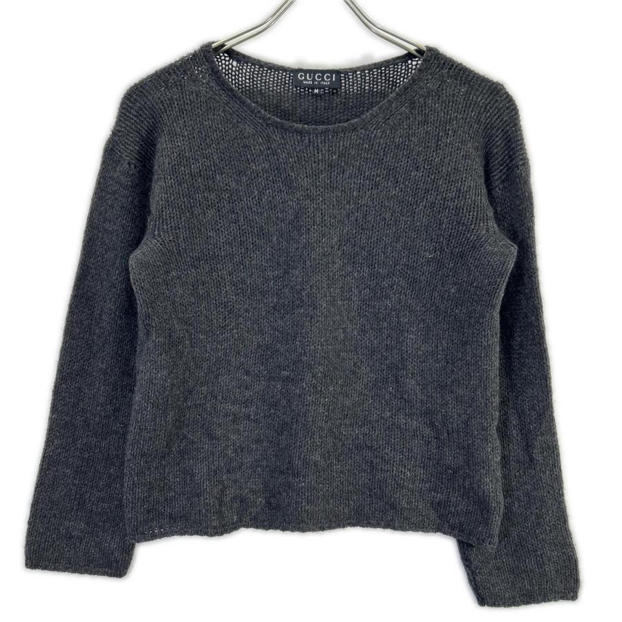 GUCCI（グッチ） 256-1174-8280 グレー カシミヤ ニット セーター 