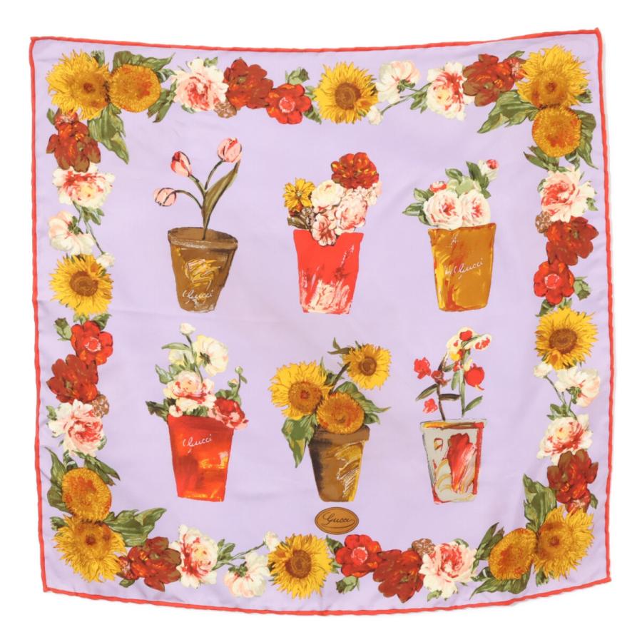 Gucci 花柄 シルクスカーフ今期ほぼ未使用 GUCCI（グッチ） 美品 フラワー柄 シルク スカーフ レディース