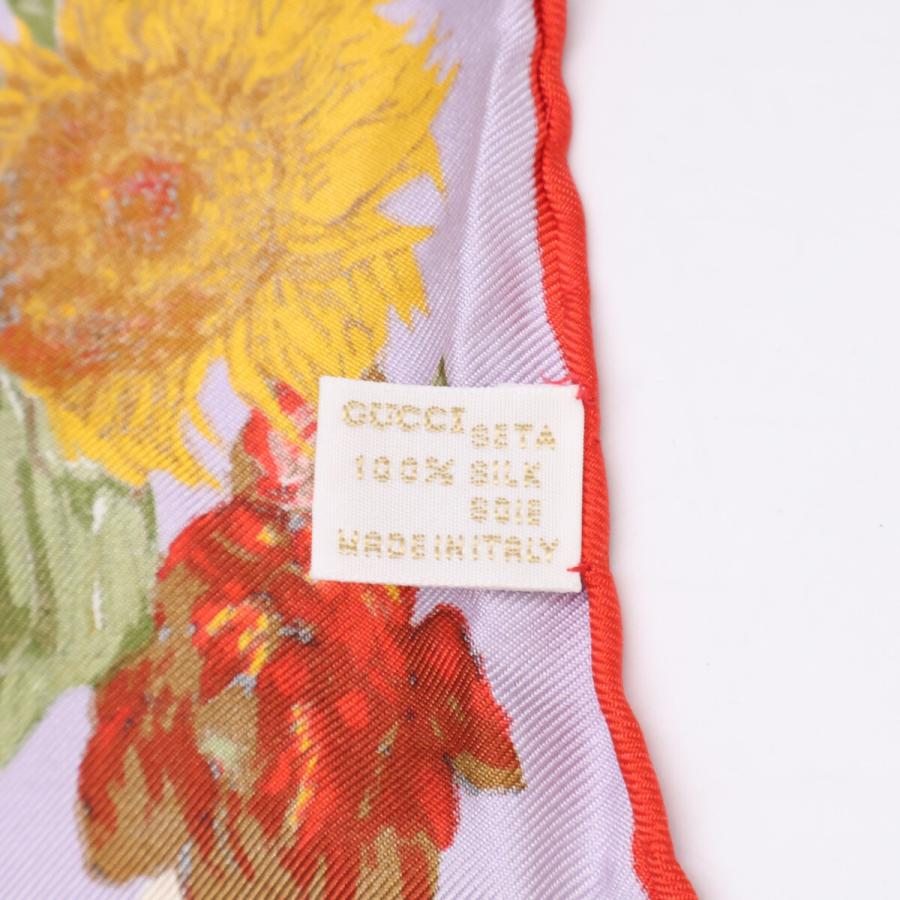 GUCCI（グッチ） 美品 フラワー柄 シルク スカーフ レディース
