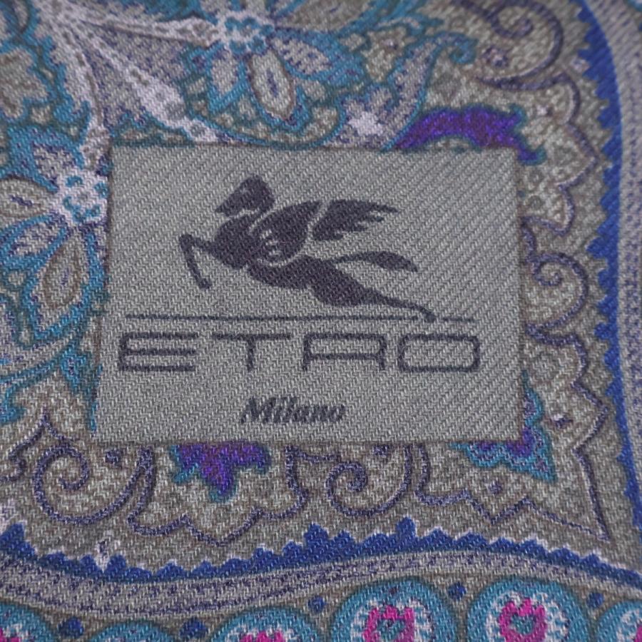 ETRO（エトロ） 美品 ペイズリー柄 シルク/ウール ストール レディース