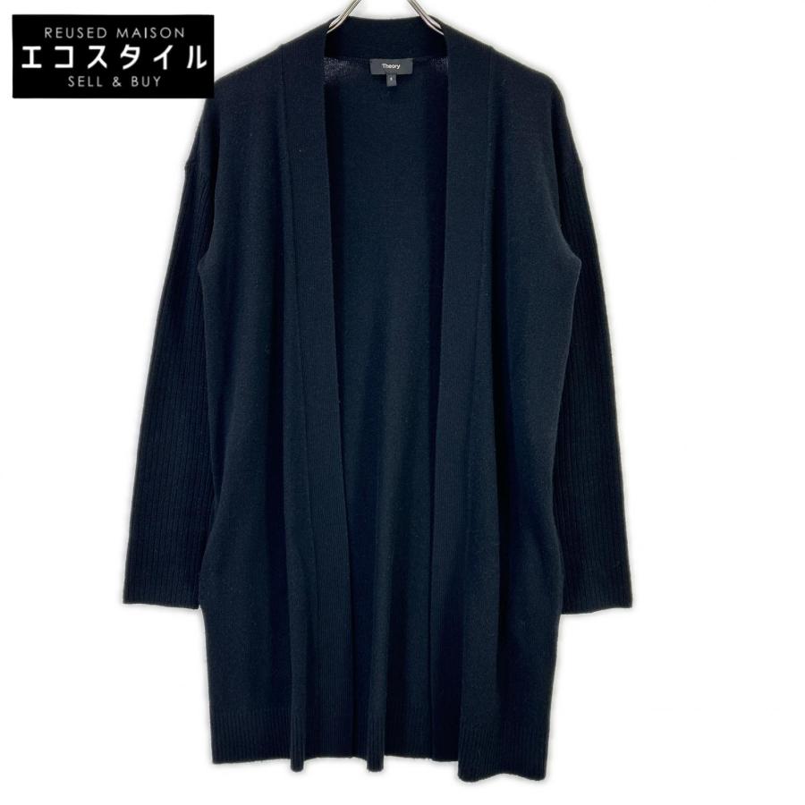 theory（セオリー） ブラック カシミヤ混 ロングカーディガン CHARMANT 