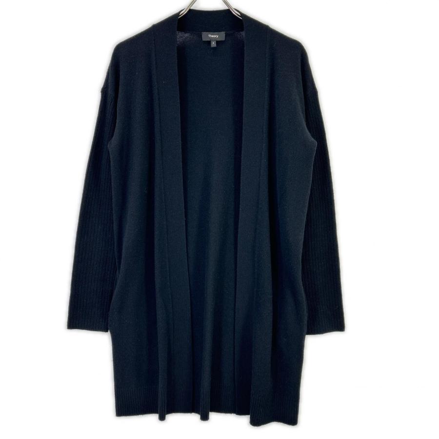 theory（セオリー） ブラック カシミヤ混 ロングカーディガン CHARMANT 