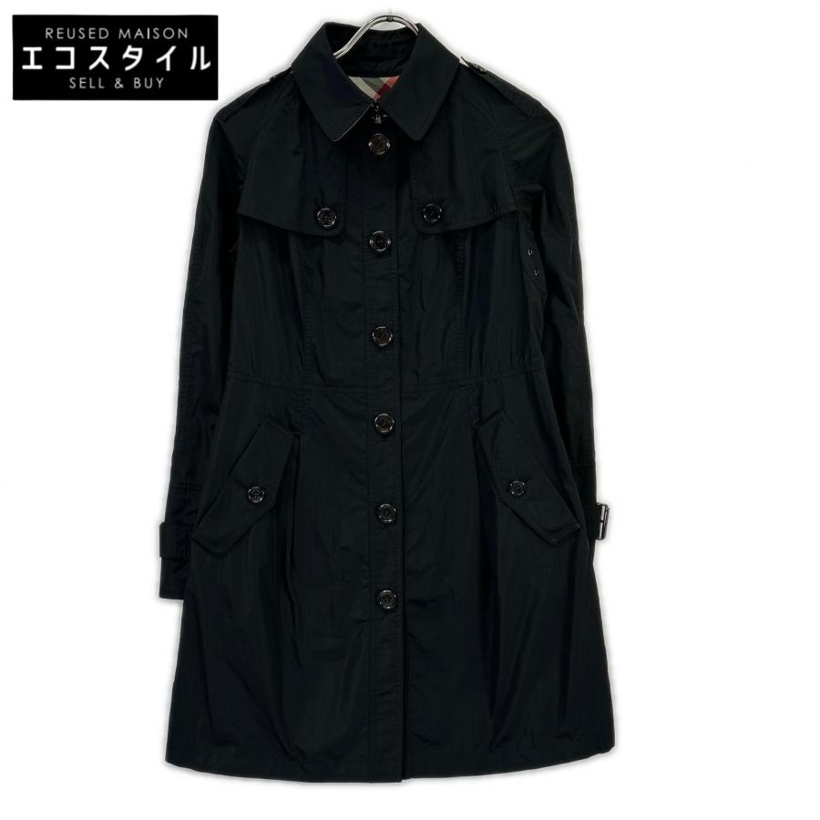 BURBERRY（バーバリー） ブラック 一部チェック ナイロン ハーフ 