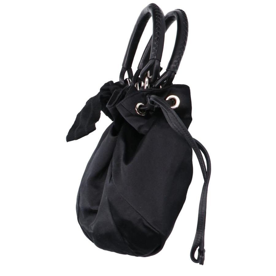 JIL SANDER（ジルサンダー） 美品/ サテンxレザー 巾着バッグ