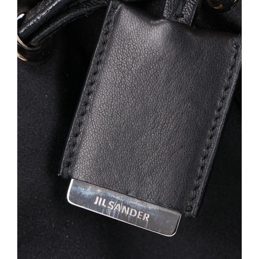 JIL SANDER（ジルサンダー） 美品/ サテンxレザー 巾着バッグ