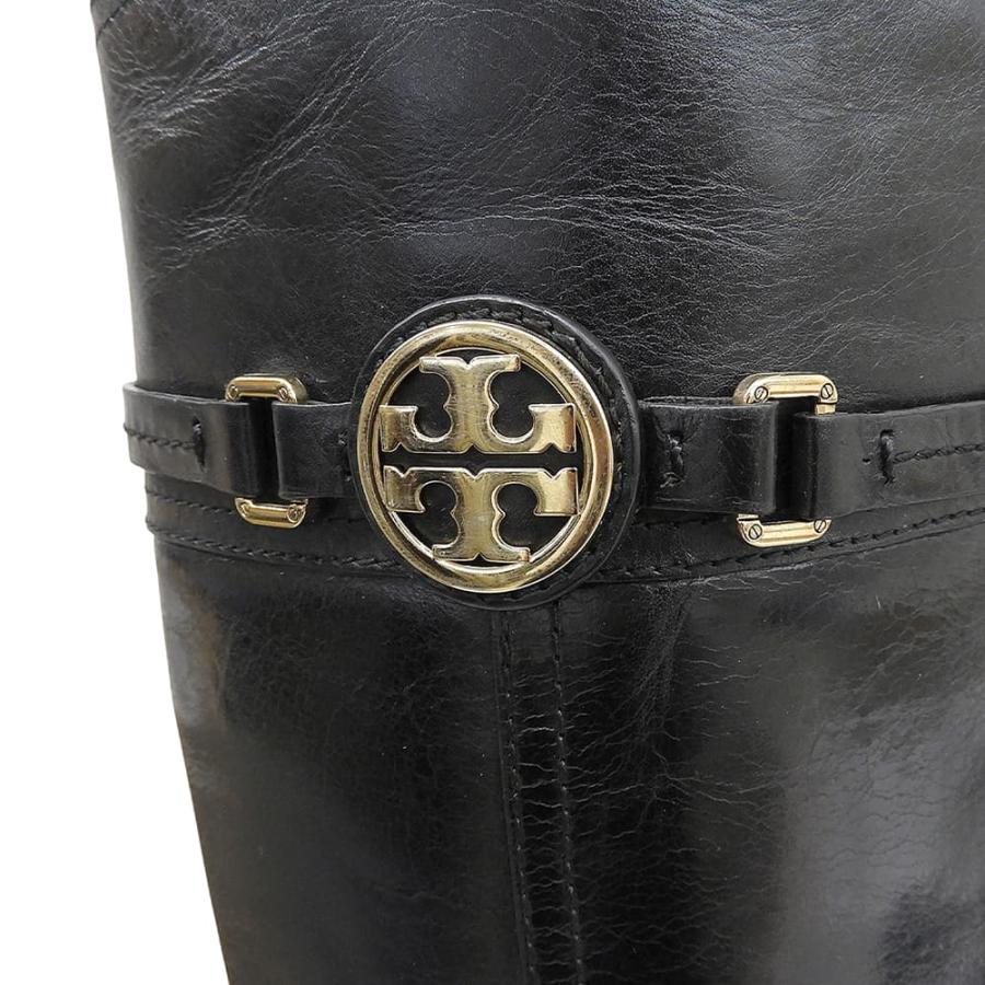 TORY BURCH（トリーバーチ） 美品 ロゴ金具 サイドジップ ロングブーツ