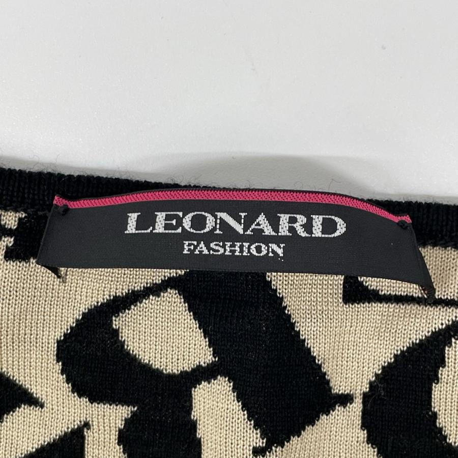 LEONARD（レオナール） 0347800 ブラック×ベージュ ウールシルク ロゴ