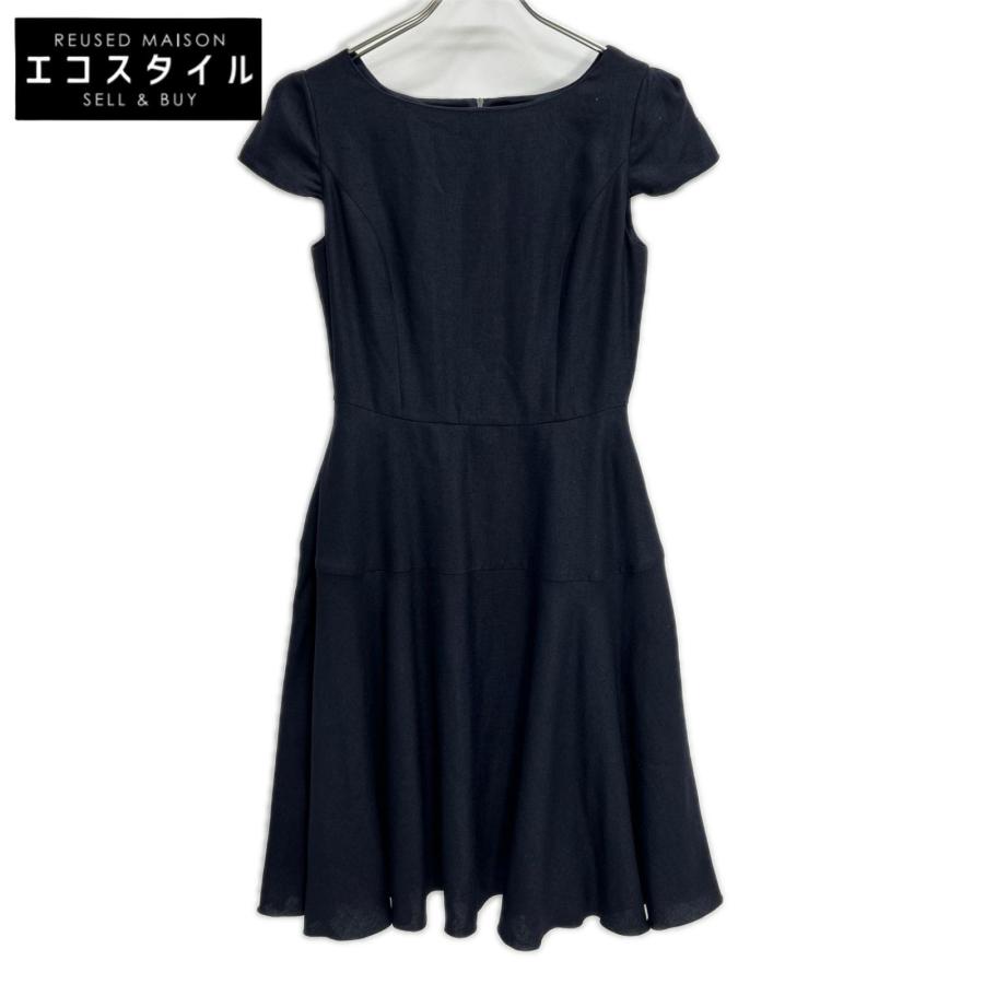 極美品✨フォクシーニューヨーク フレアワンピース ノースリーブ ドレス 38 紺 FOXEY NEW YORK フォクシーニューヨーク 38318 ネイビー ノースリーブ