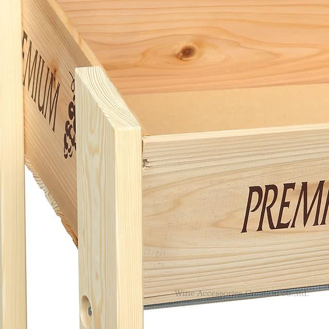 ワイン木箱 陳列用2段ラック キャスター付き［ラッピング不可・代引