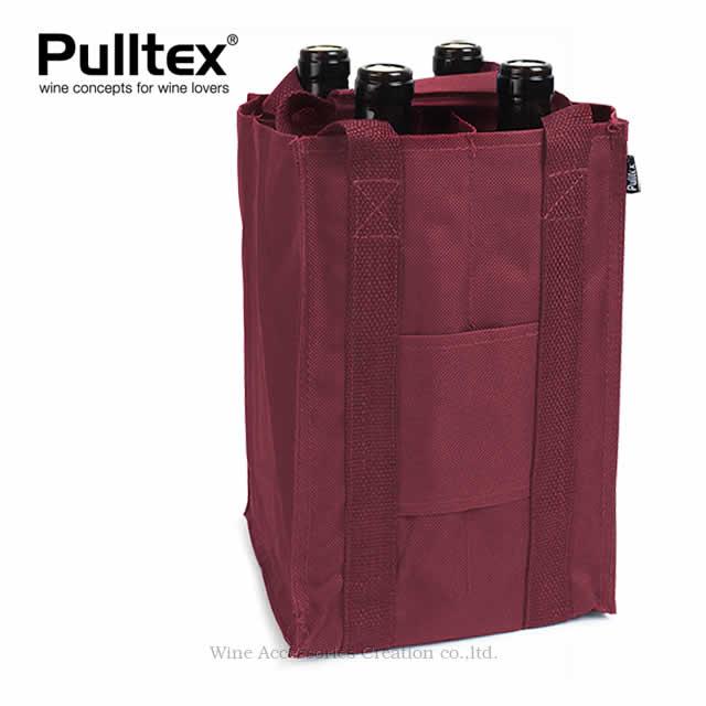 Pulltex プルテックス ワインバッグ4本用 レッド TEX624RE