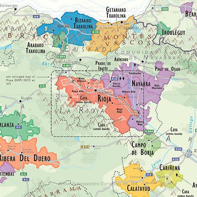 DE LONG スペイン＆ポルトガル ワインマップ［ Wine Map of Spain & Portugal ］ UH102MP｜wineac｜05