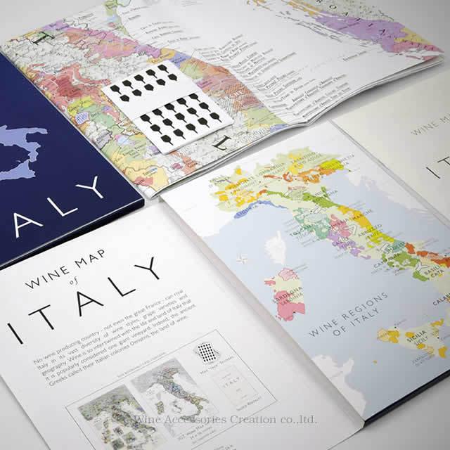 DE LONG イタリア ワインマップ 折りたたみ式［ Wine Map of Italy ］ UH200MP｜wineac