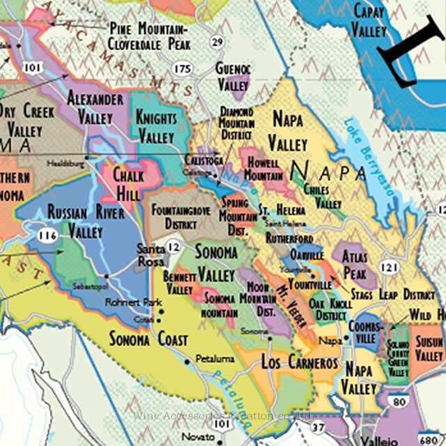 DE LONG カリフォルニア ワインマップ 折りたたみ式 [ Wine Map of California ] UH202MP : ワイン ...