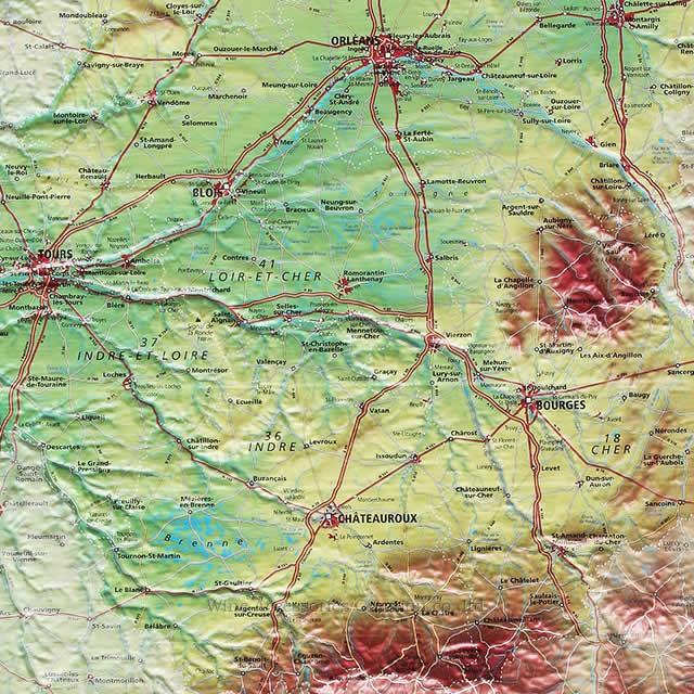 フランス3Dマップ［中央ロワール地方（ベリー地方）］ UR108MP