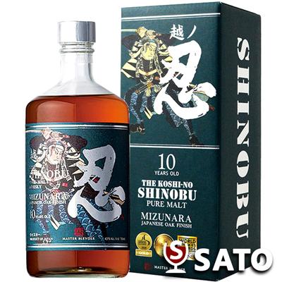 越ノ忍 ピュアモルトウイスキー 10年 ミズナラフィニッシュ 43度 700ml