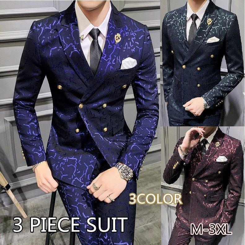 超安い品質 結婚式 ホスト デート 黒光沢ベスト付きスーツ 3ピース スーツジャケット Www Qiraatafrican Com