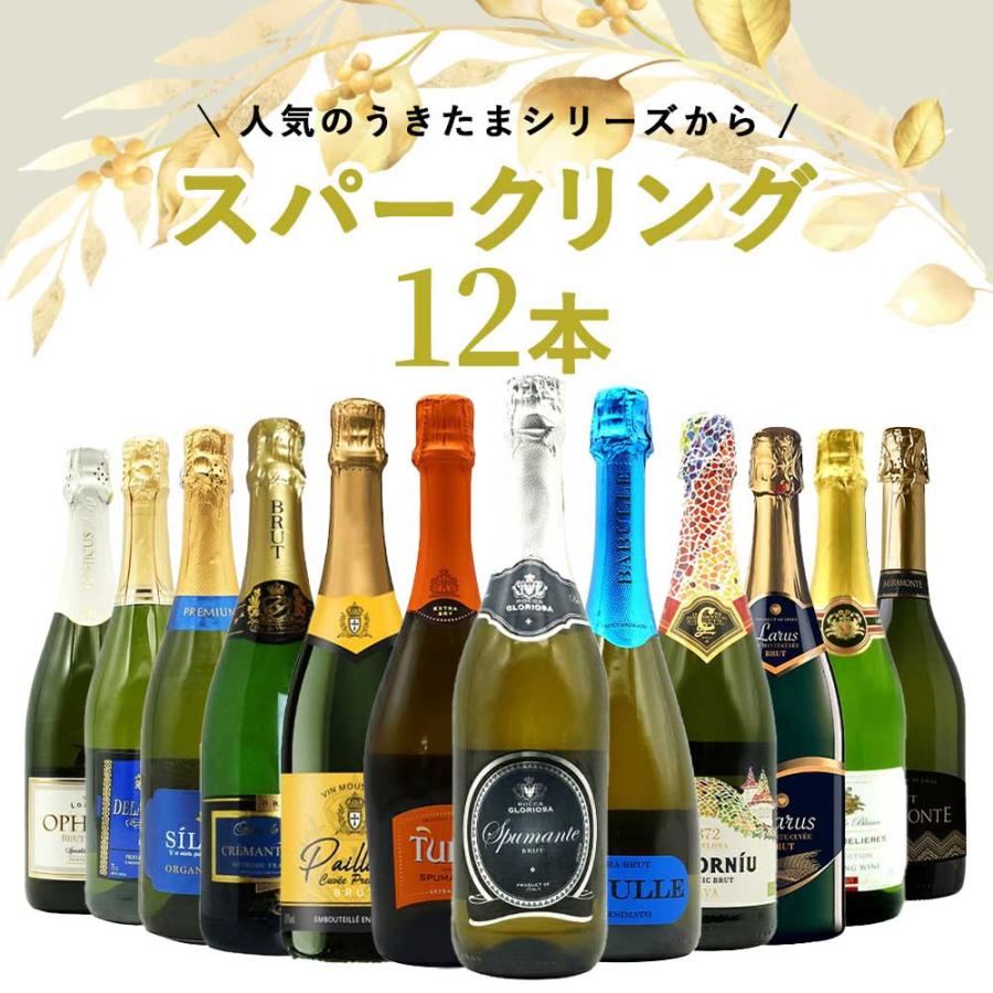 送料無料】うきたまシリーズ スパークリング12本 ワインセット