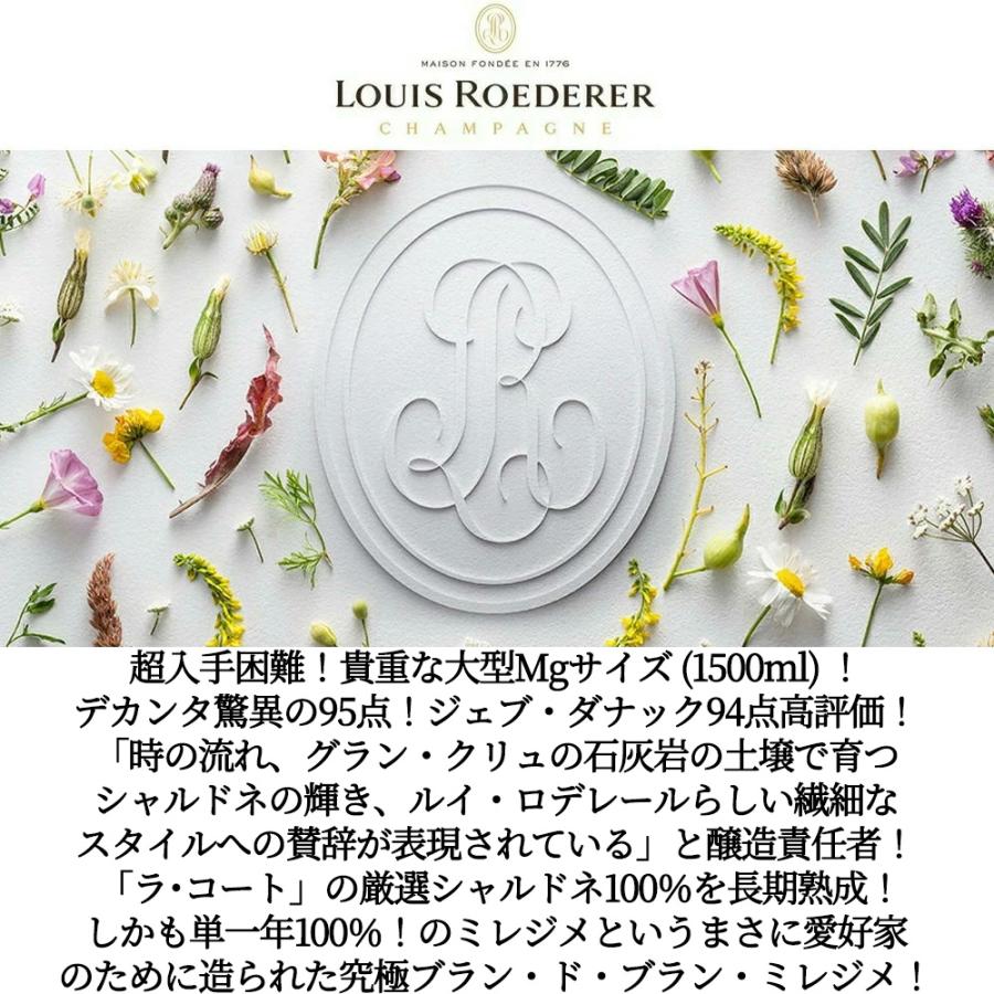 【大型ボトル 専用箱入】ルイ ロデレール Br BdB ミレジメ 2015 AOCミレジム BdB シャンパーニュ 正規品 デカンタ誌驚異の95点_4