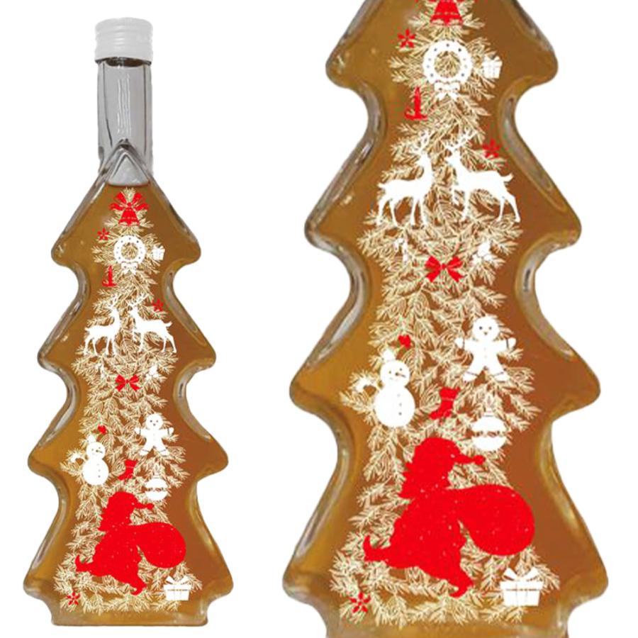 クリスマス ツリー型 ボトル アップルジュース 500ml 国産りんご果汁