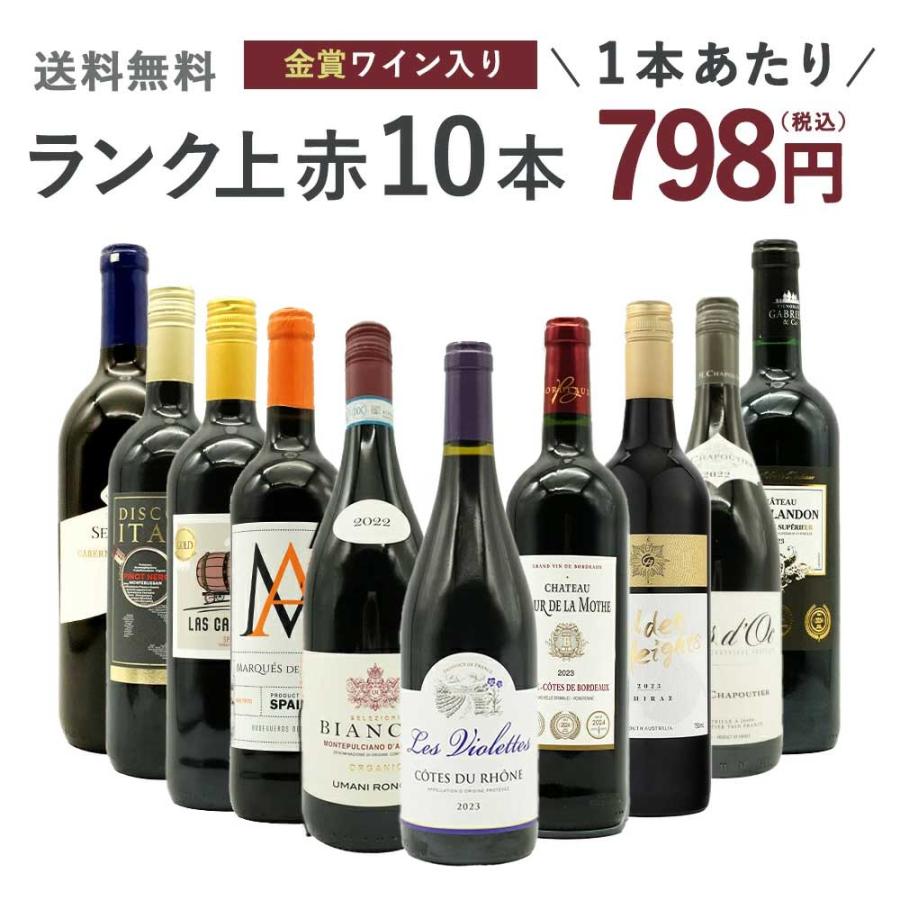 送料無料】ワインセット ランク上の赤ワイン大集結！1本あたりたったの