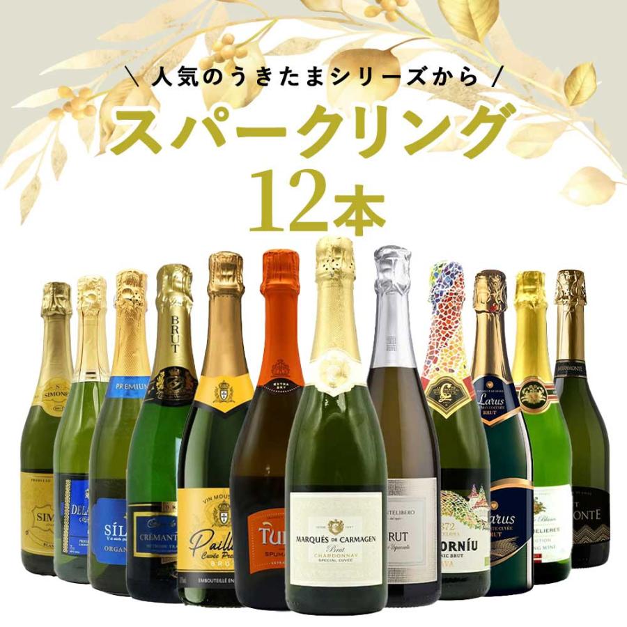 【送料込】ワイン12本セット 送料無料】うきたまシリーズ スパークリング12本 ワインセット