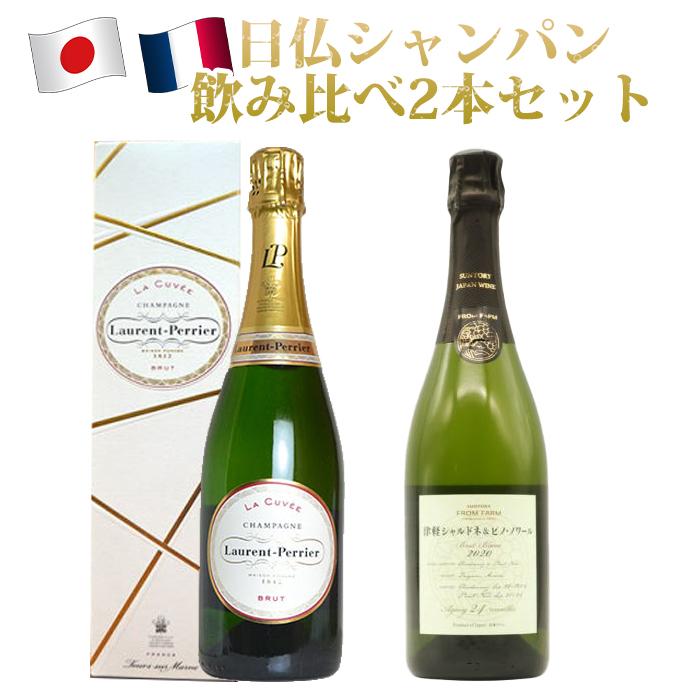送料無料】日仏シャンパン 飲み比べ2本セット(津軽シャルドネ＆ピノ