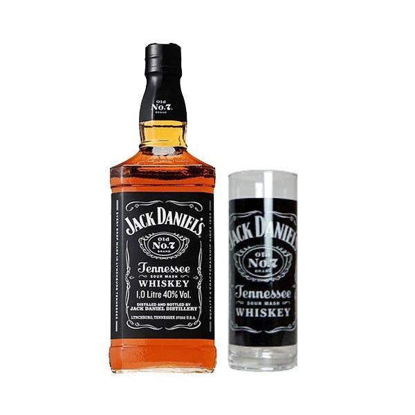 ジャックダニエル ブラック Old No.7 1000ml 40％ オリジナルグラス1脚